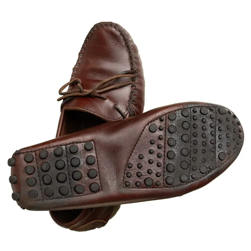 Minnetonka Classic Leather Driving Moccasins - Dark Brown (Style 798) - Sz 10